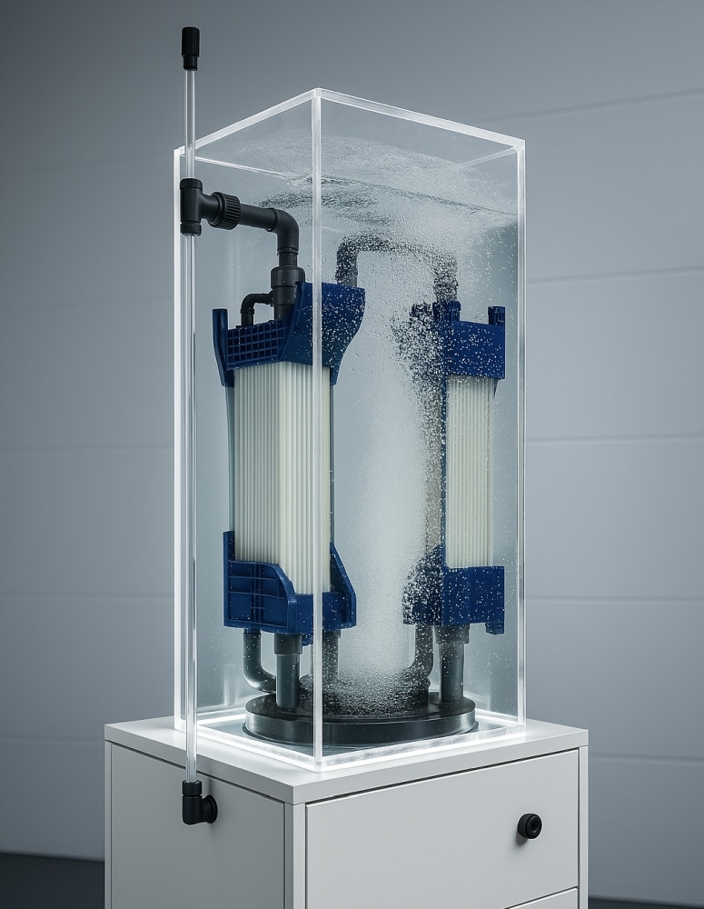 Die laserbasierte Technologie kombiniert optische Spektroskopie mit KI-gestützter Auswertung und ermöglicht eine automatisierte, zuverlässige Qualitätskontrolle in der Membranproduktion. (Fraunhofer IWS, KI-gestützt bearbeitet)